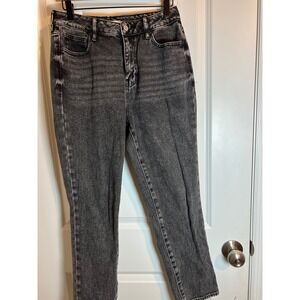PacSun Mom Jeans Charcoal Gray Wash High Rise Waist Button Fly Size 28